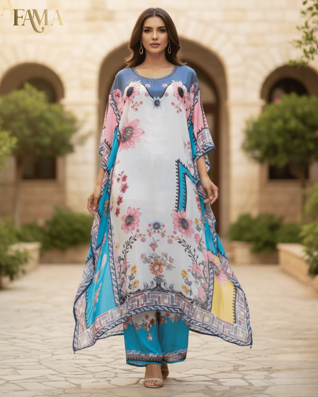 I Azure Bloom Kaftan Set I-15/F/5