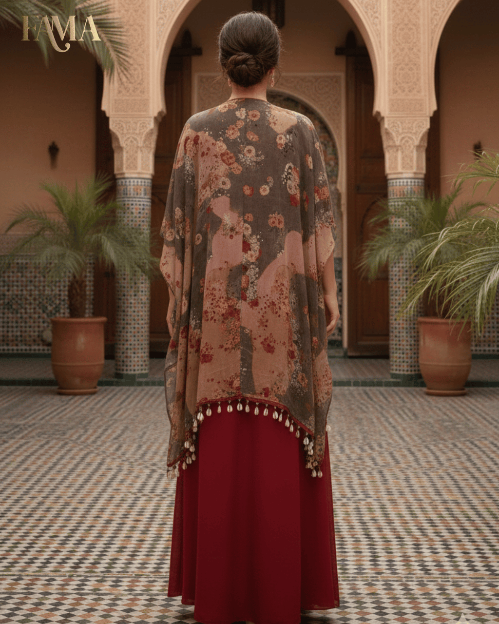 E2 Moroccan Ruby Layered Cape Set E2-2/M/7