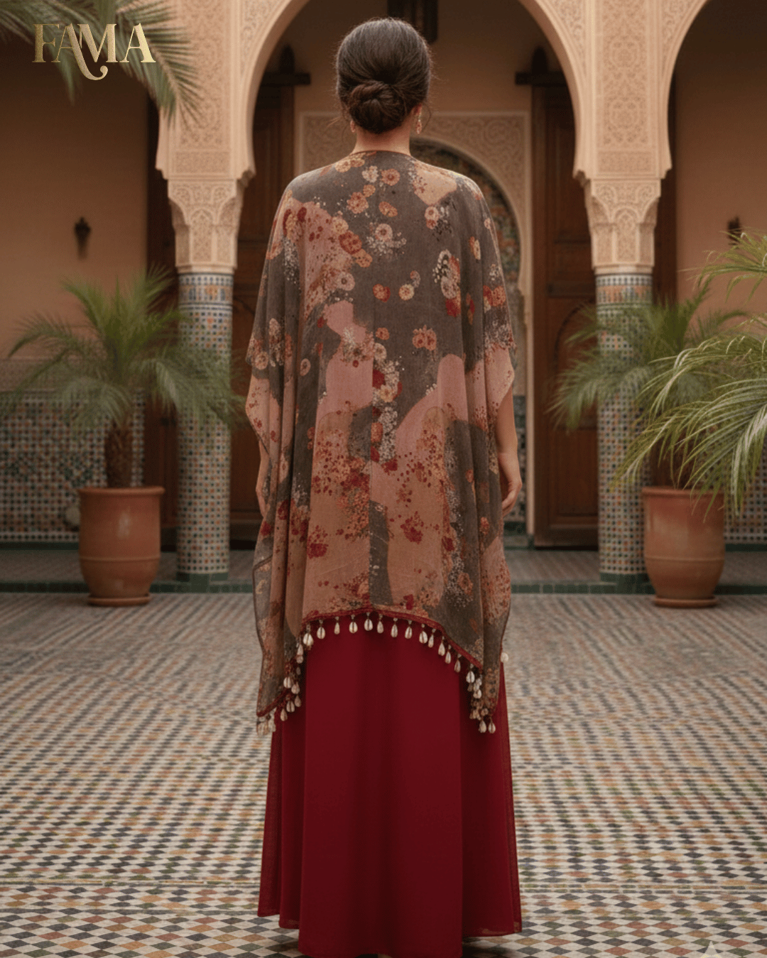 E2 Moroccan Ruby Layered Cape Set E2-2/M/7