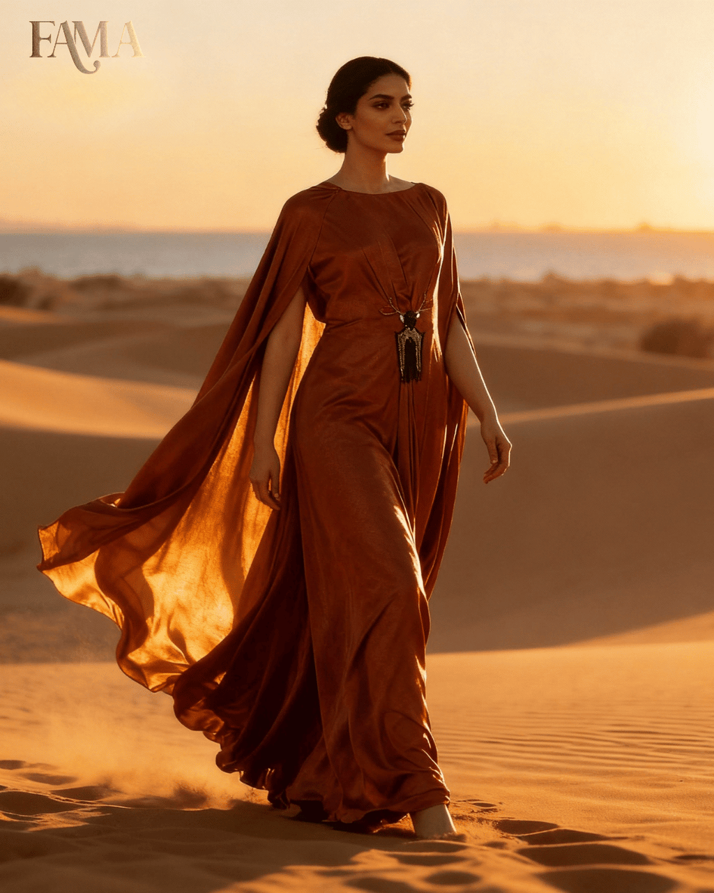 Amber Dune Cape Gown E 4
