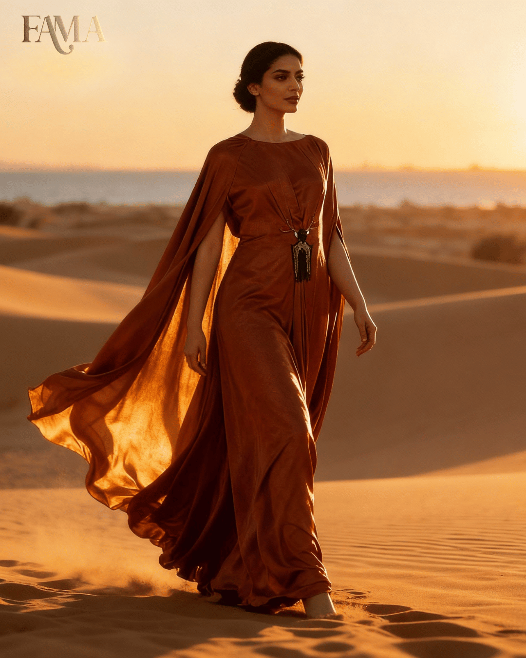 Amber Dune Cape Gown E 4