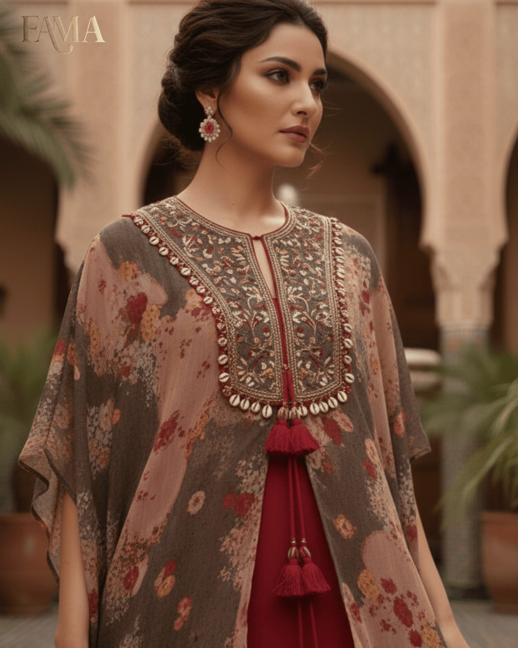 E2 Moroccan Ruby Layered Cape Set E2-2/M/7