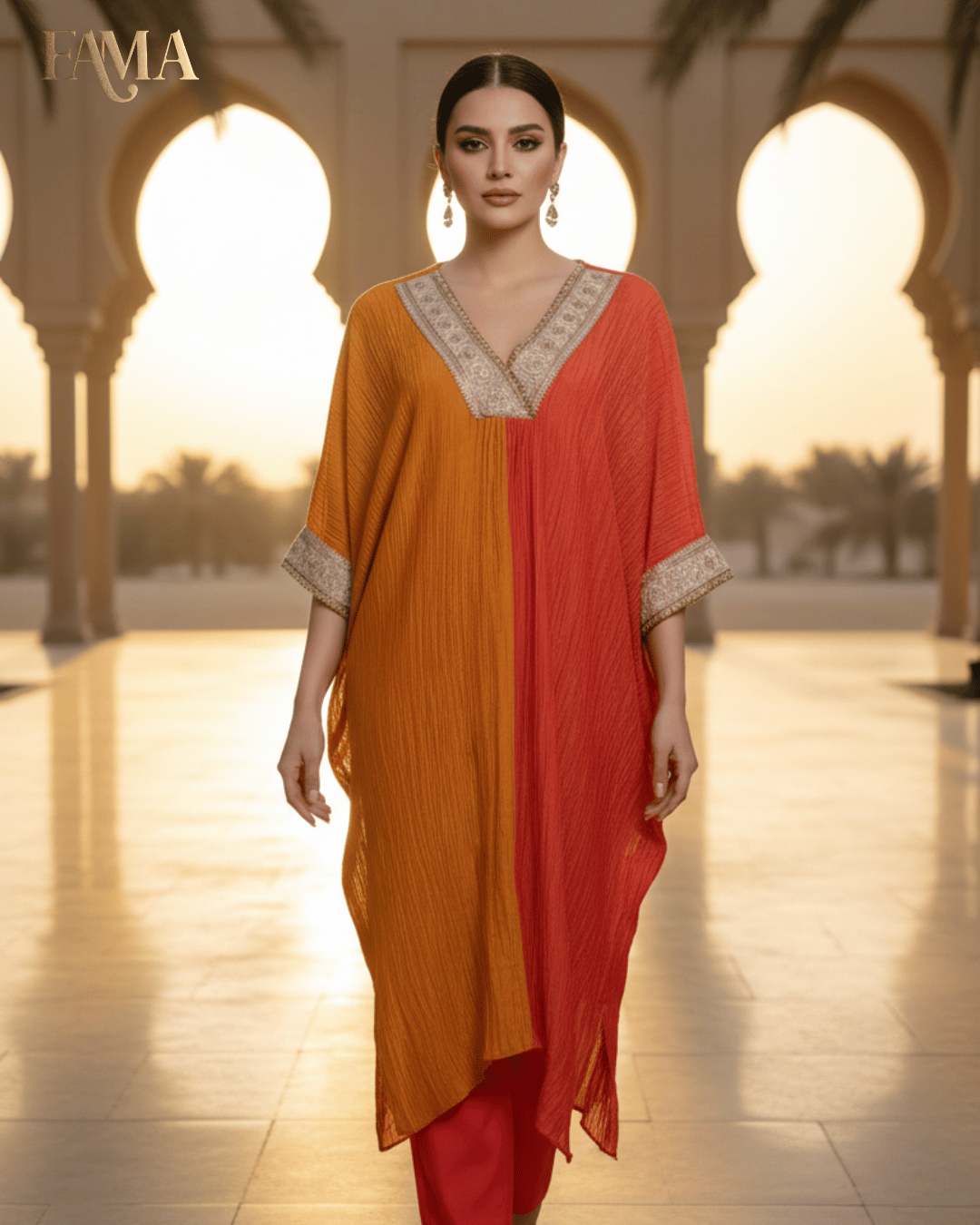E2 Sunset Dual-Tone Kaftan Set E2-1/O/10