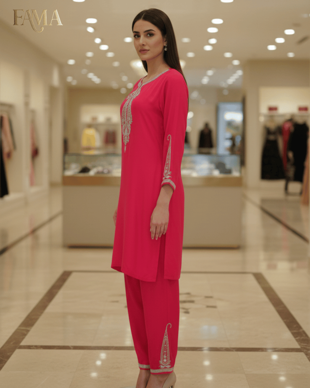 S2 Ruby Thread Embroidered Kurta Set S2-8/R5