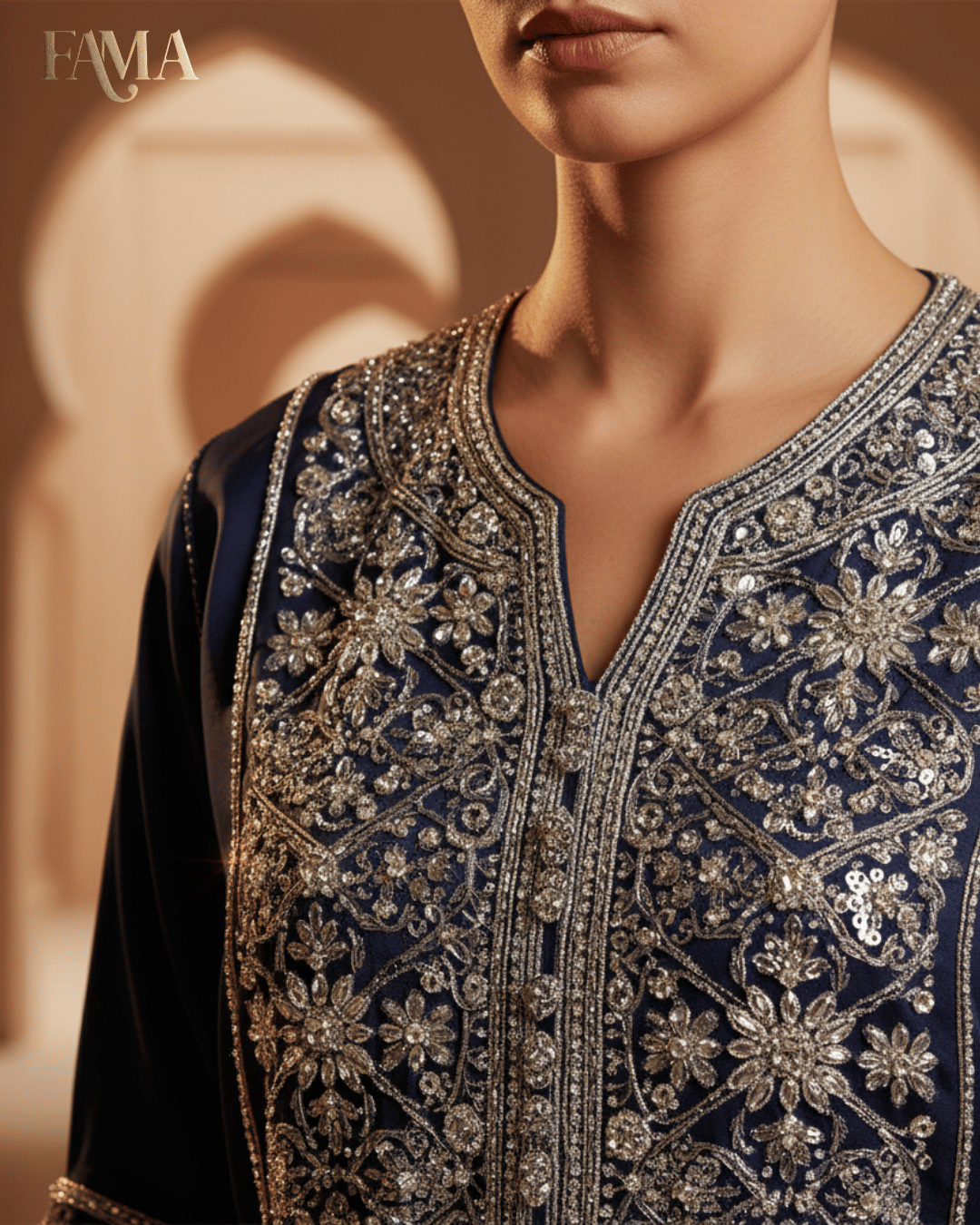 AC Midnight Sapphire Embellished Kaftan AC-1/B/10