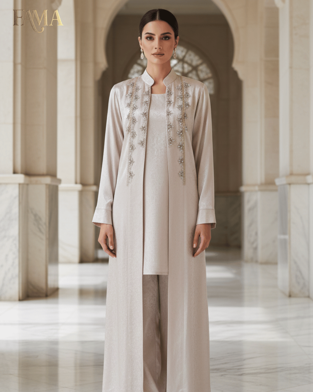 E2 Ivory Elegance Front-Open Jacket Set E2-4/B/7