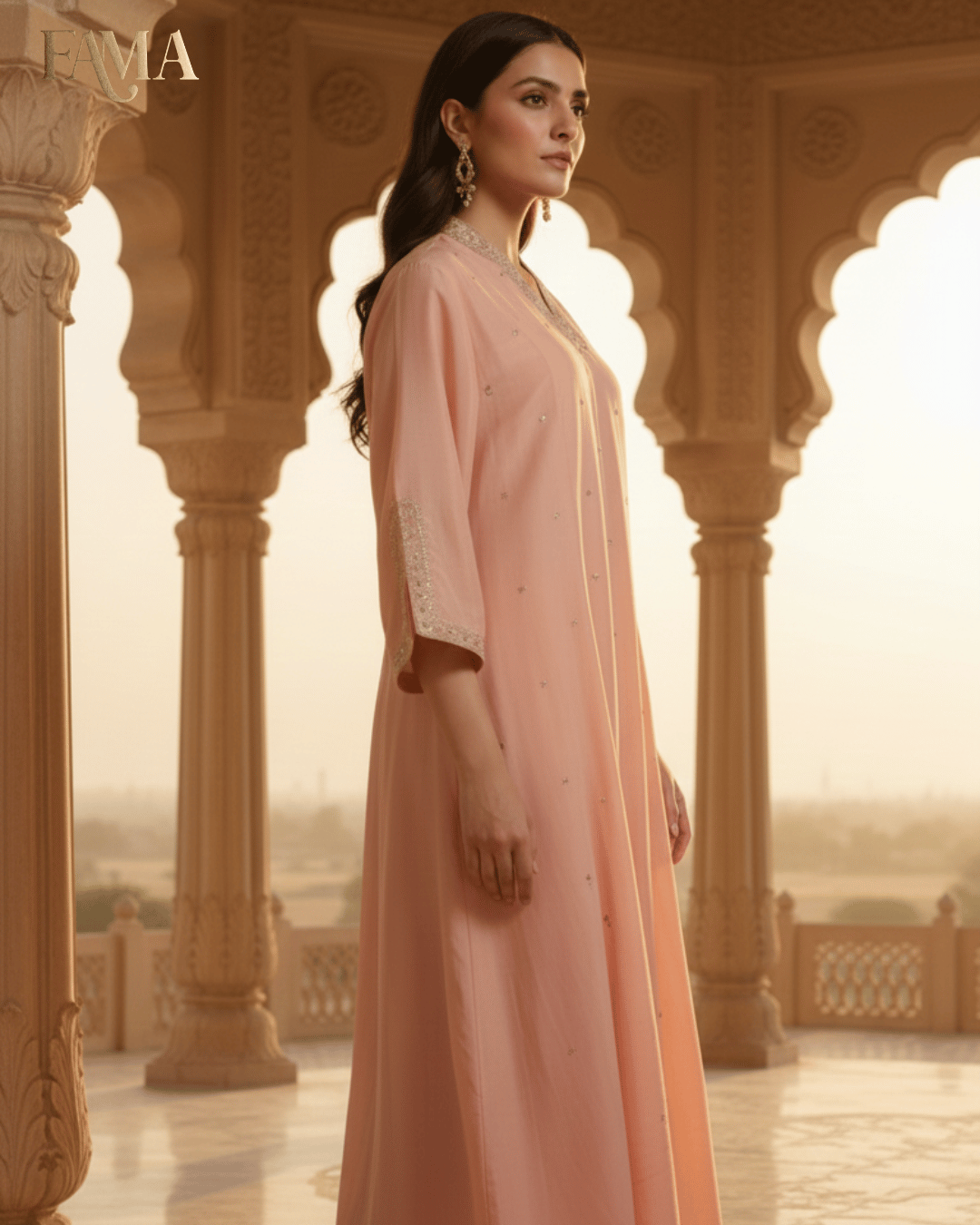FS Blush Serenity Embroidered Kurta Set FS-4/P/5