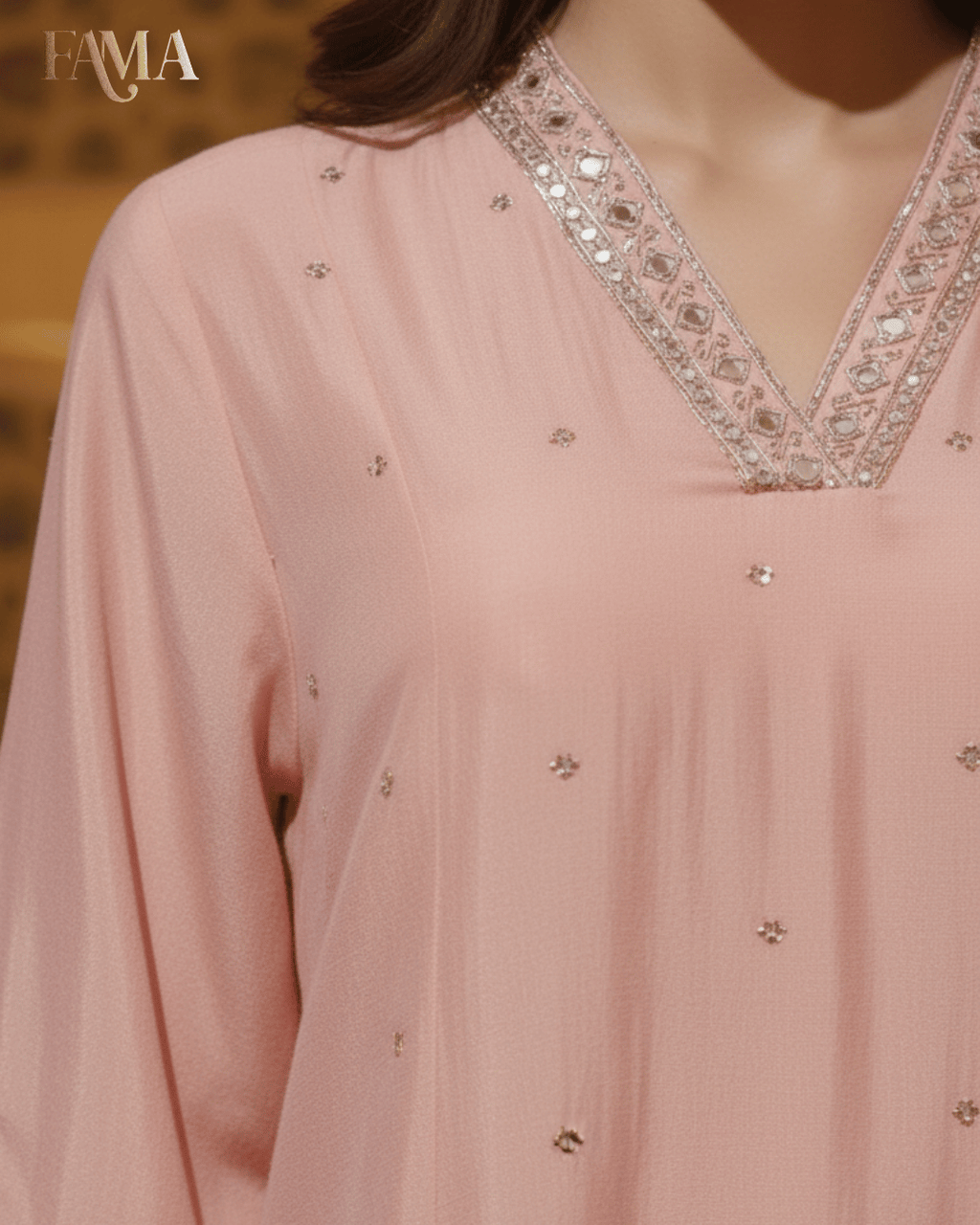 FS Blush Serenity Embroidered Kurta Set FS-4/P/5