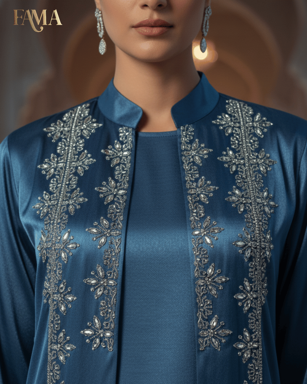 E2 Sapphire Royale Embellished Jacket Set E2-4/B/7