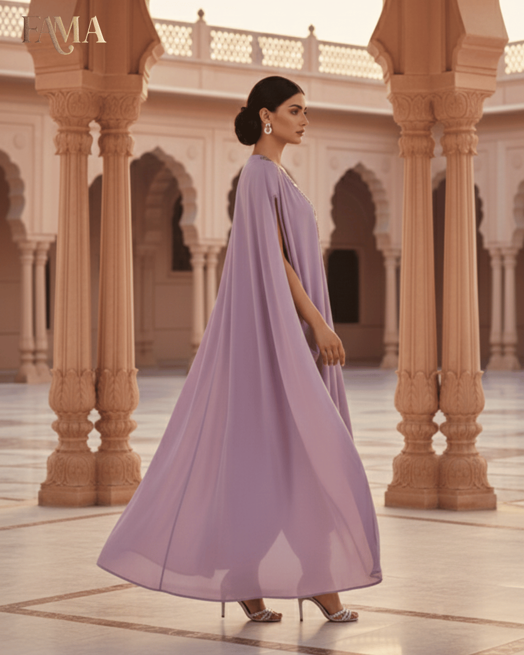 E2 Lavender Aura Draped Cape Set E2-5/B/10