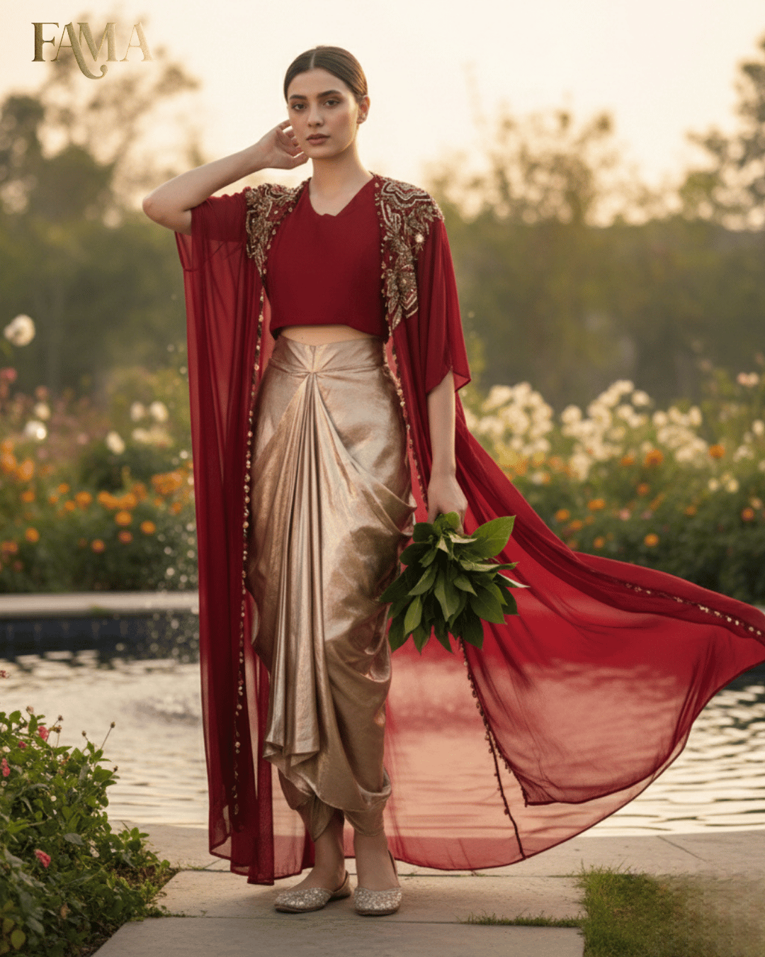 Crimson Elegance Drape Set E 28