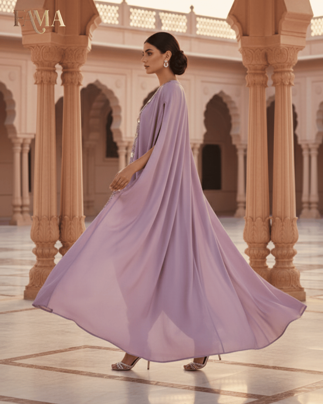 E2 Lavender Aura Draped Cape Set E2-5/B/10