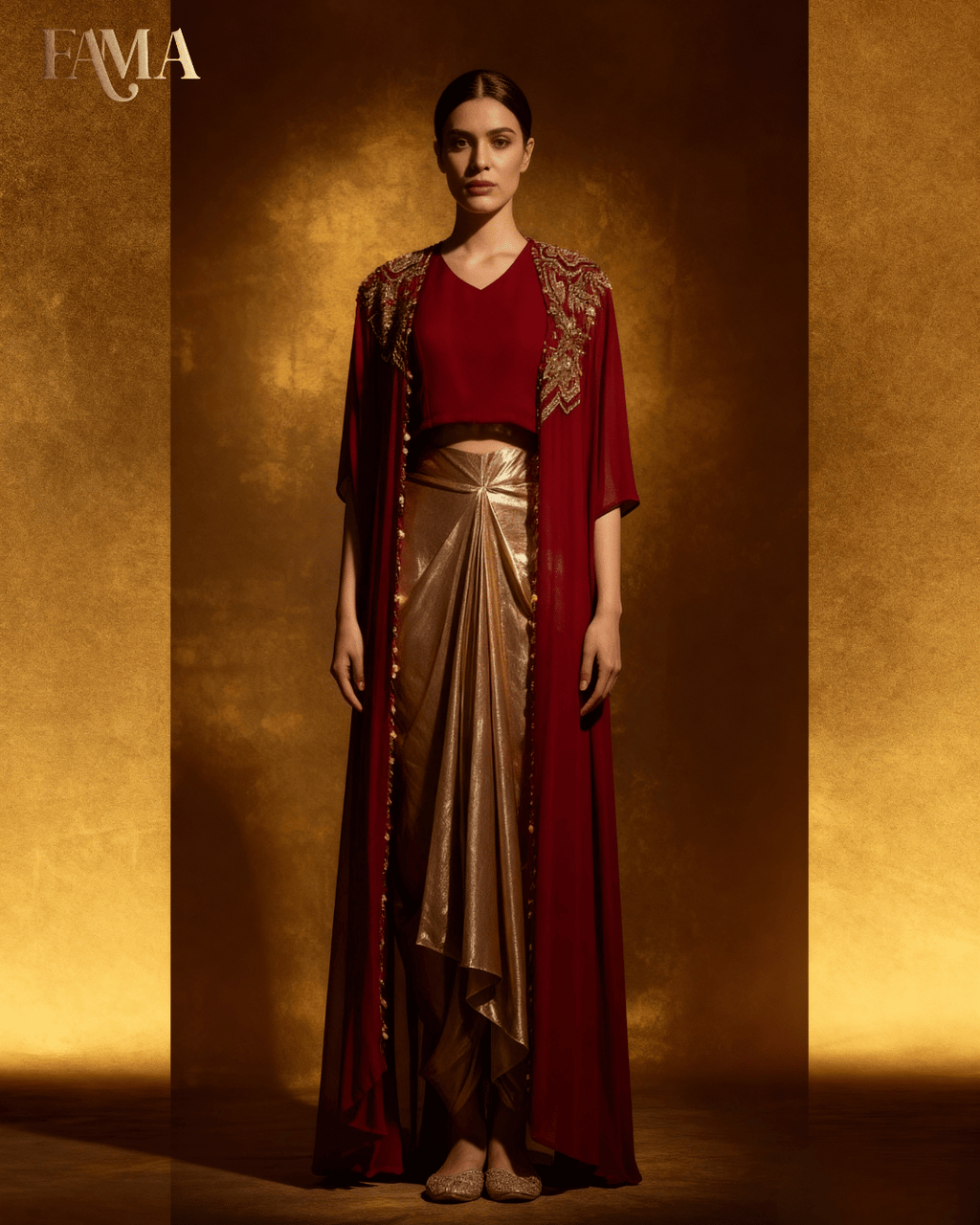 Crimson Elegance Drape Set E 28