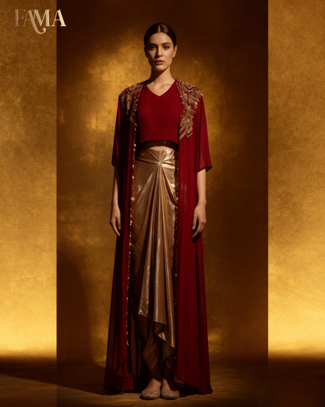 Crimson Elegance Drape Set E 28