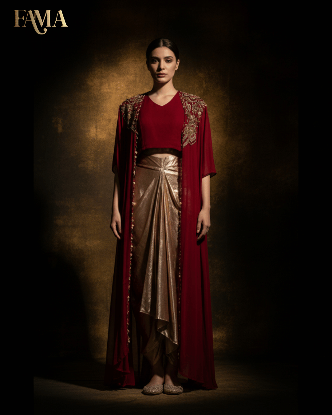 Crimson Elegance Drape Set E 28