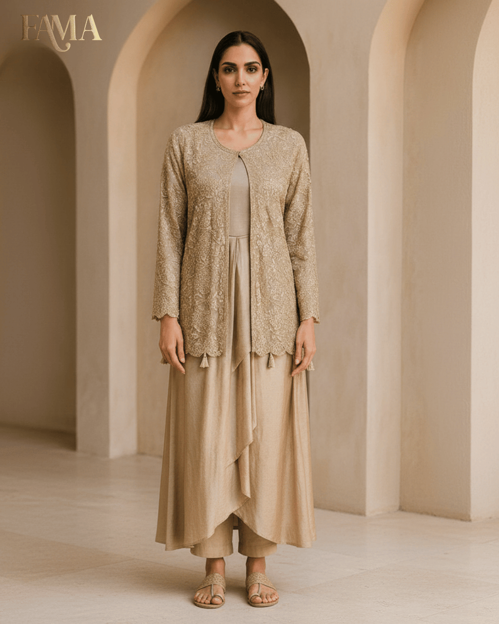 Golden Veil Layered Ensemble E27-NOOR
