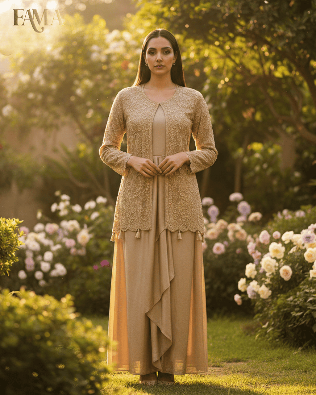 Golden Veil Layered Ensemble E27-NOOR