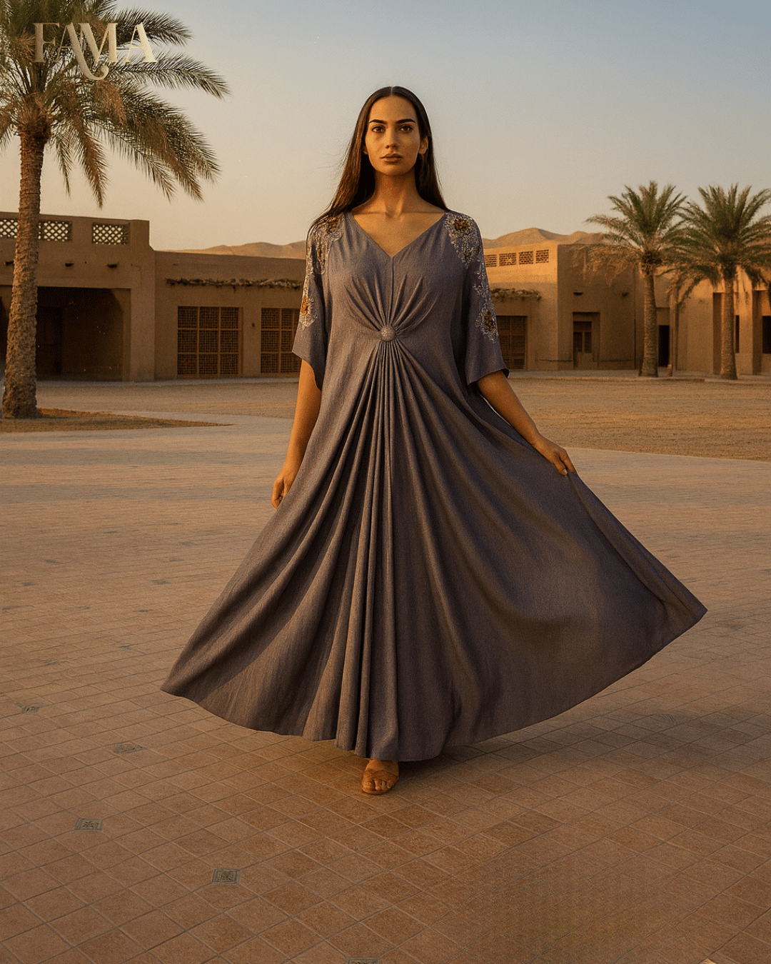 Desert Moon Embroidered Gown E 26