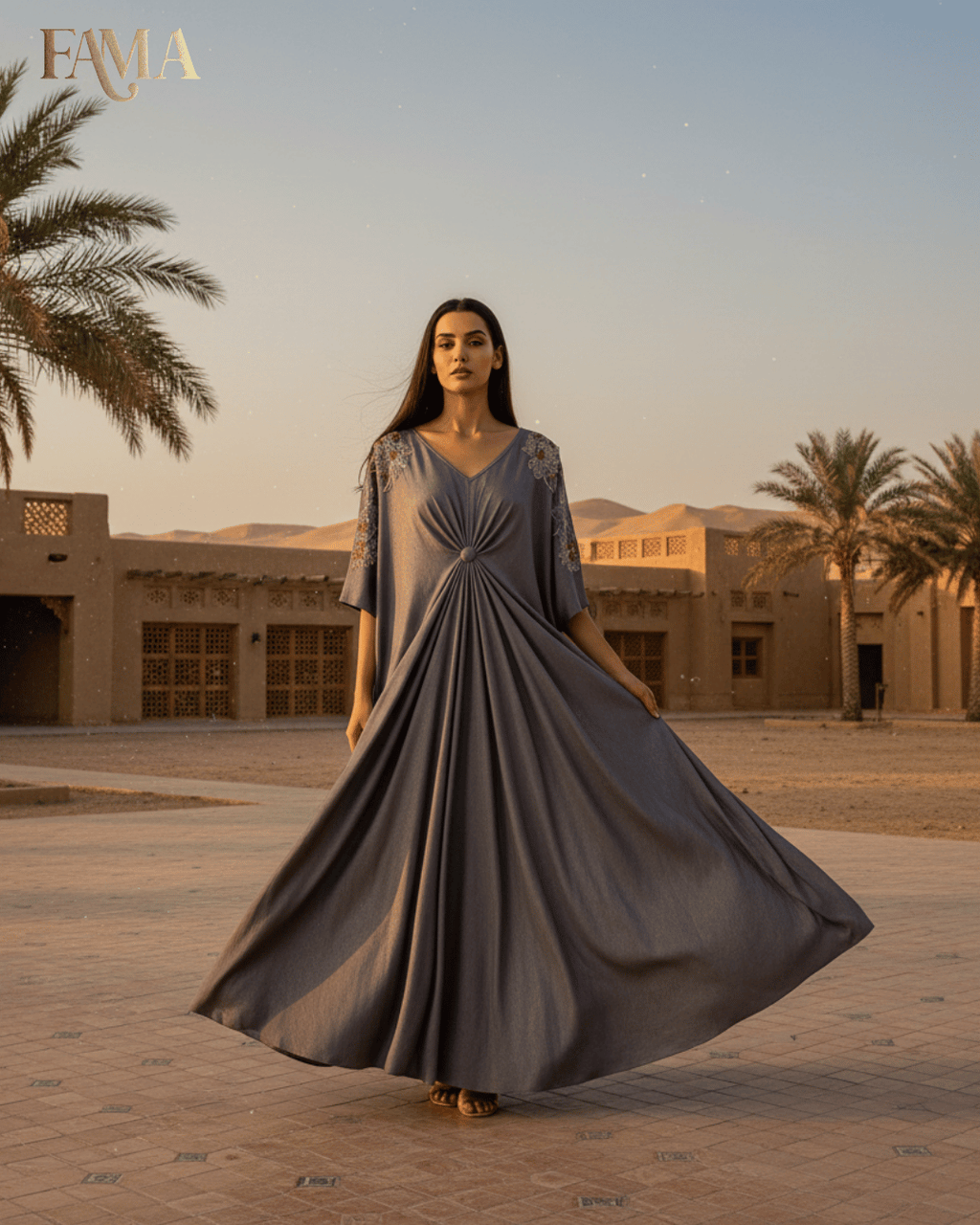 Desert Moon Embroidered Gown E 26