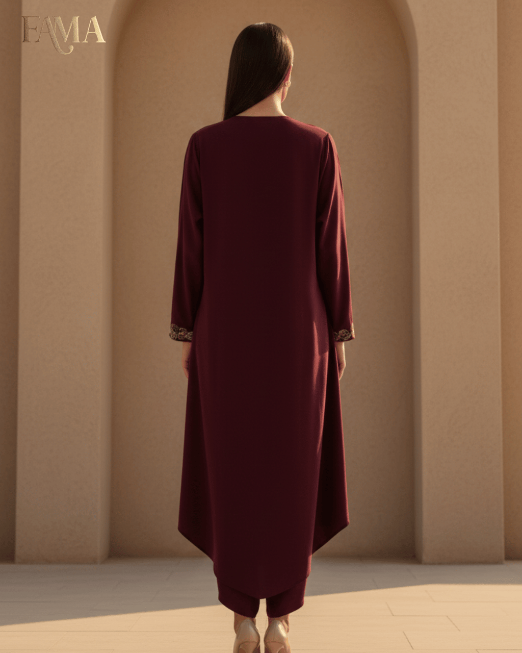 E2 Plum Royale Draped Kaftan Set E2-8/B/7