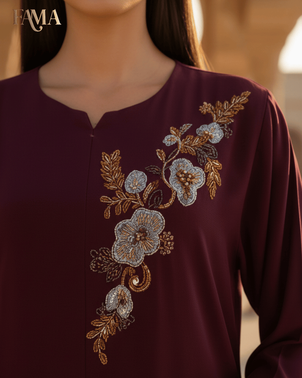 E2 Plum Royale Draped Kaftan Set E2-8/B/7