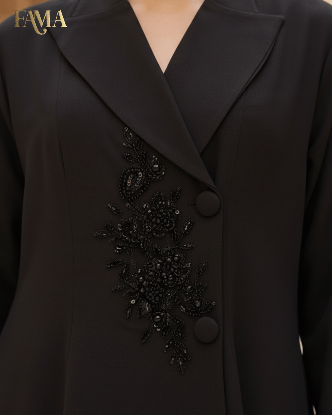 E2 Noir Cascade Layered Cape Gown E2-11/B/10