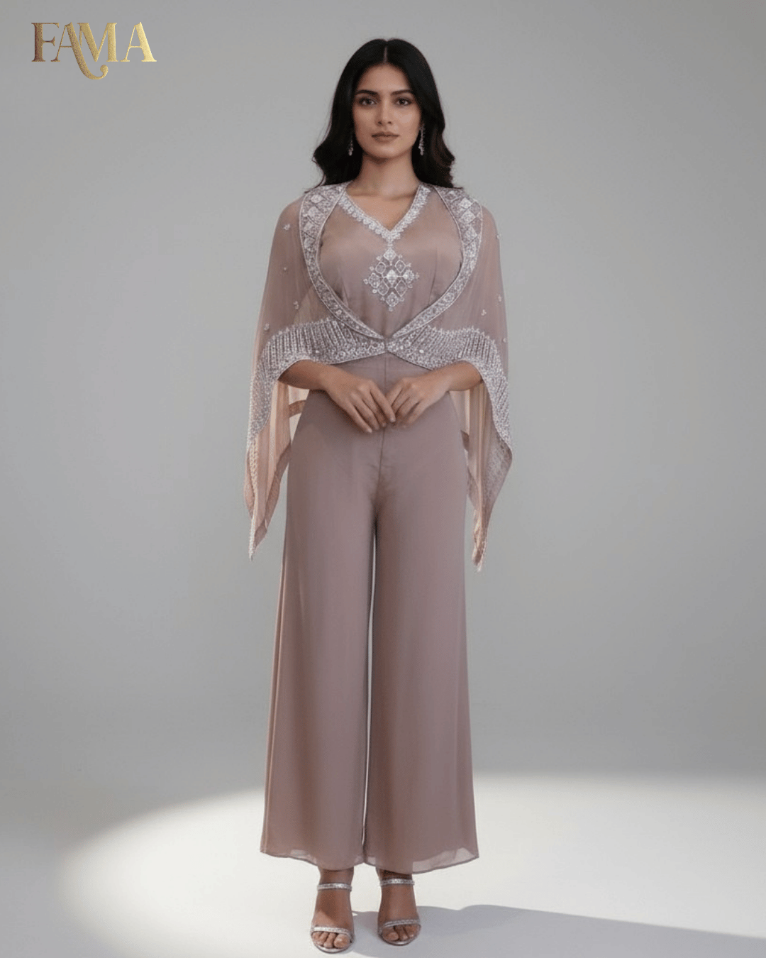 Blush Pearl Cape-Style Jumpsuit I 28
