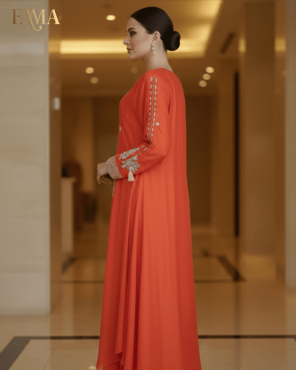 E2 Saffron Royale Embroidered Layered Set E2-15/O/3