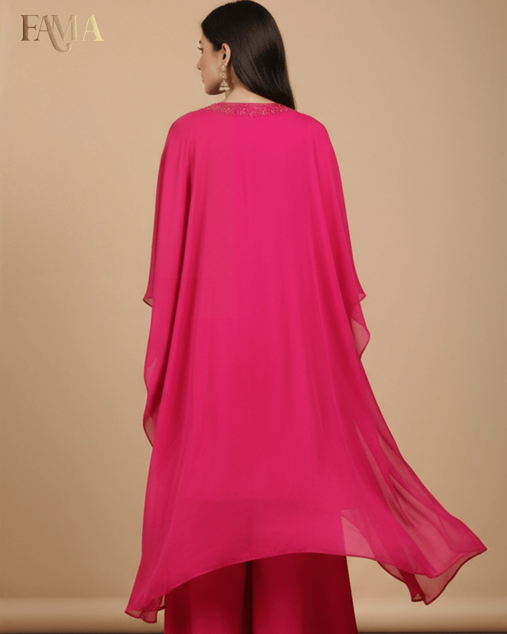 Fuchsia Radiance Embroidered Kaftan Set E 15
