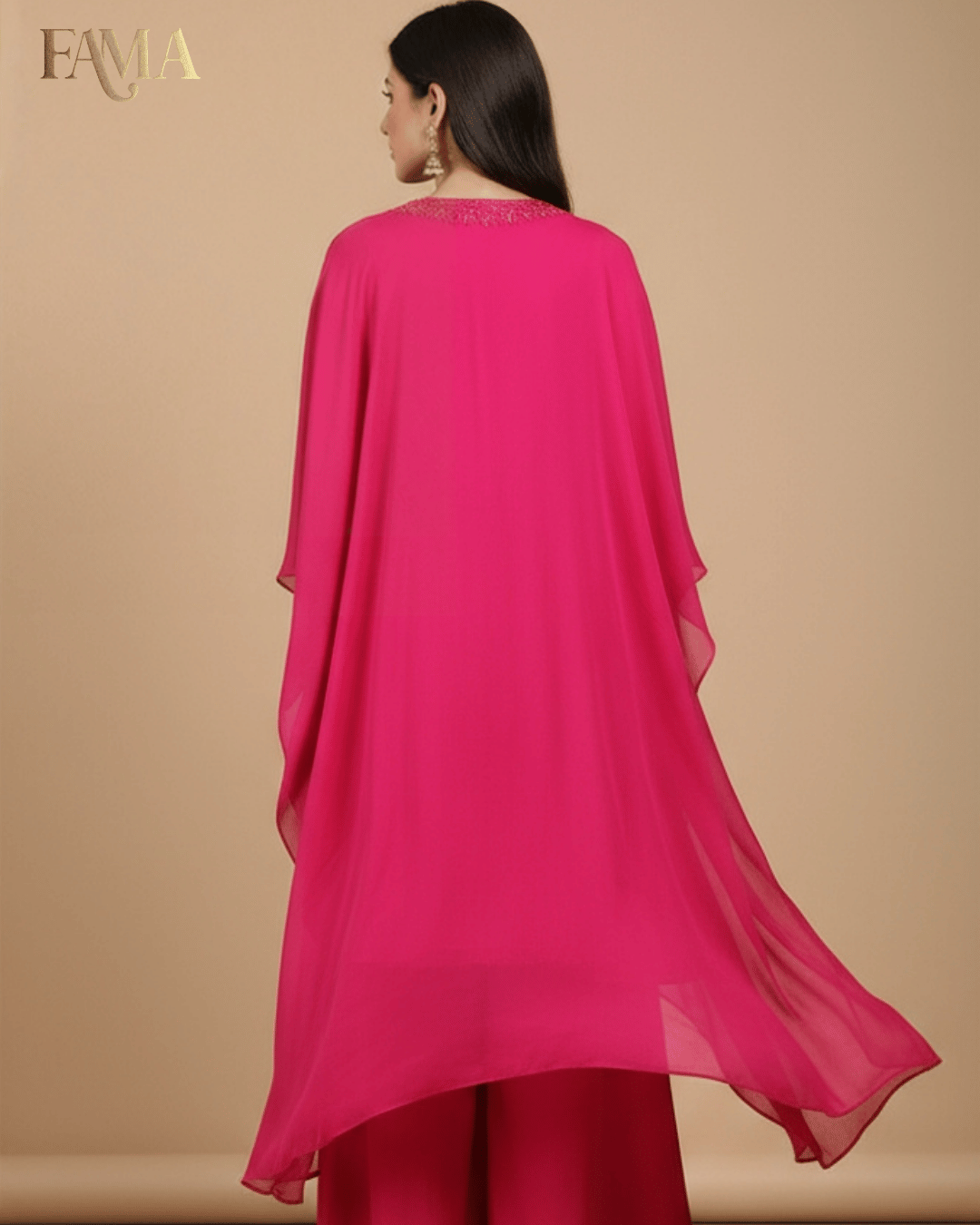 Fuchsia Radiance Embroidered Kaftan Set E 15