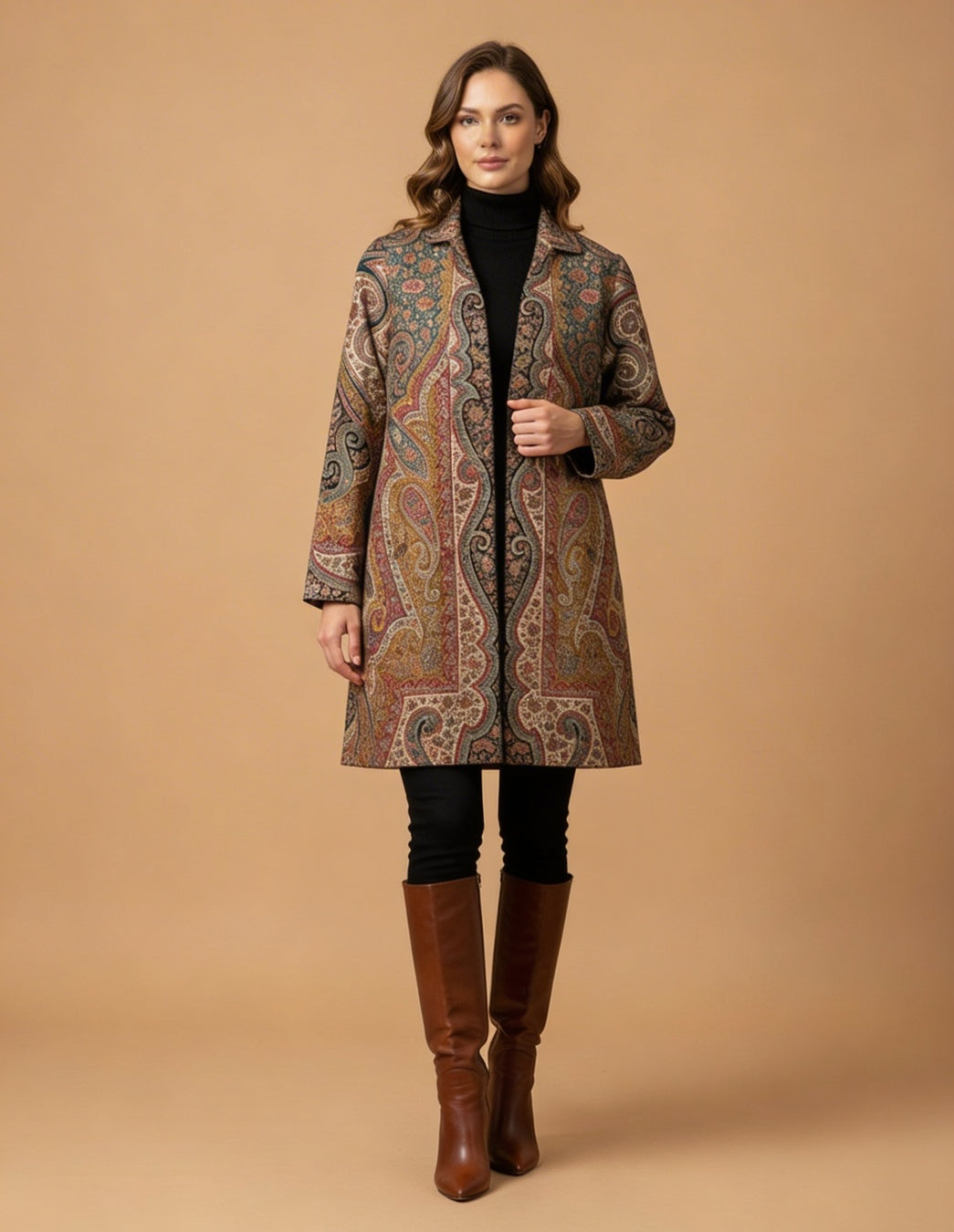 CK-1_BLUE_ES Heritage Cashmere Knit Long Coat