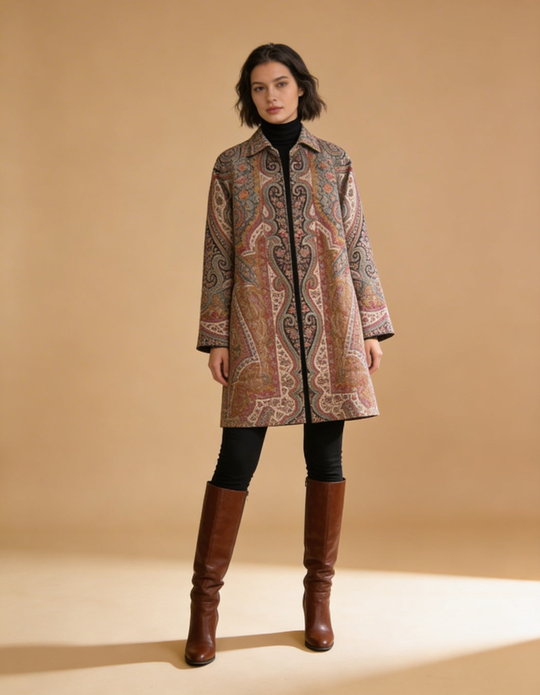 CK-1_BLUE_ES Heritage Cashmere Knit Long Coat