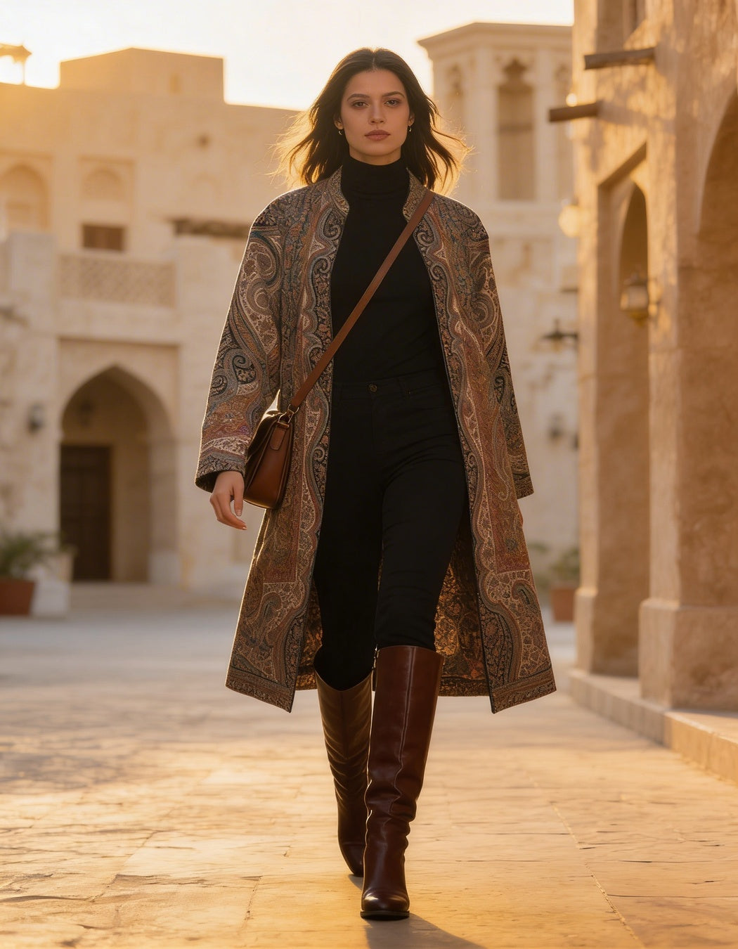 CK-1_BLUE_ES Heritage Cashmere Knit Long Coat