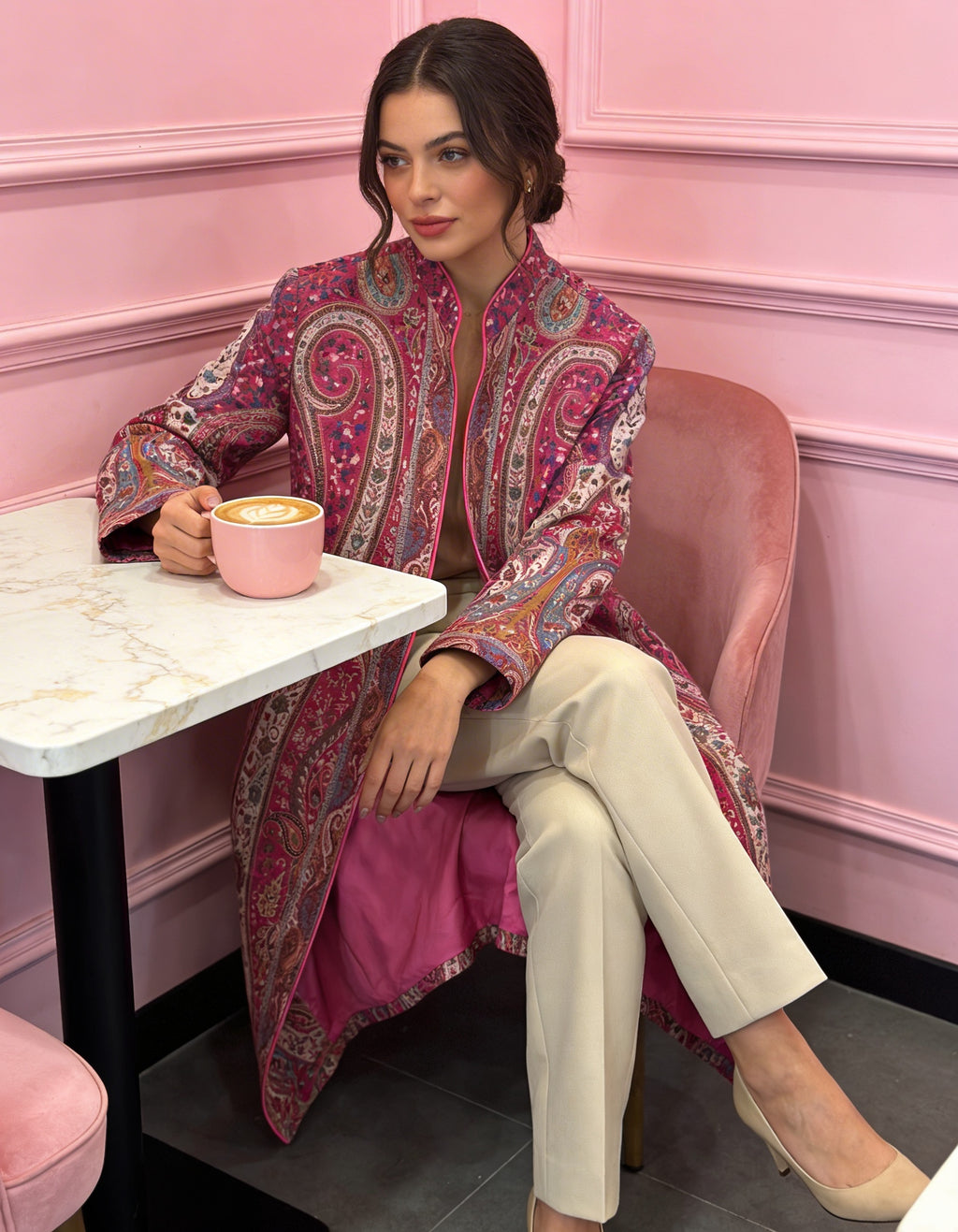 CK-1_PINK_ES Royal Pink Cashmere Kurta Coat