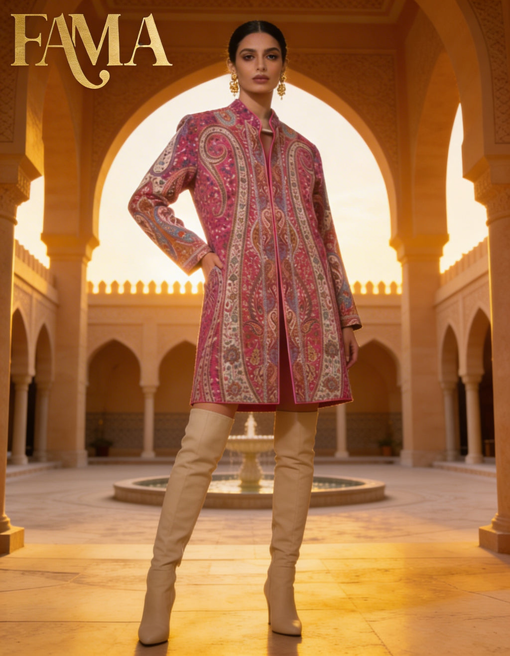 CK-1_PINK_ES Royal Pink Cashmere Kurta Coat