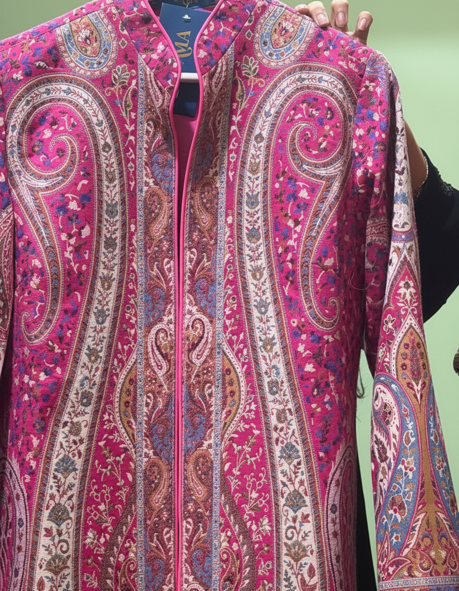 CK-1_PINK_ES Royal Pink Cashmere Kurta Coat