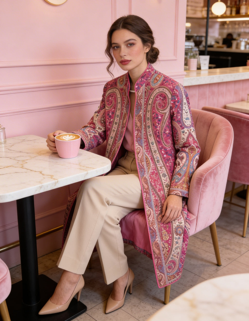 CK-1_PINK_ES Royal Pink Cashmere Kurta Coat