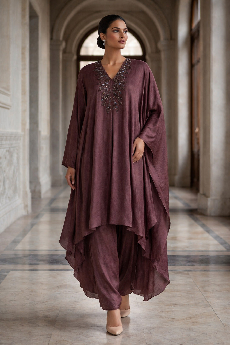 E4-5_BROWN_ES Mocha Brown Elegant Kaftan