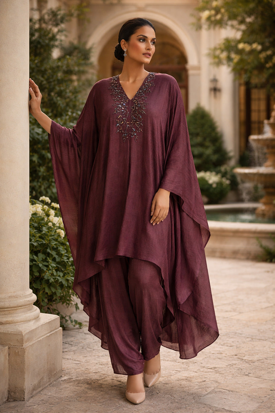 E4-5_BROWN_ES Mocha Brown Elegant Kaftan