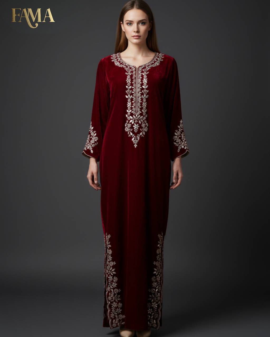 DP Crimson Royale Velvet Kaftan DP-1/M/10