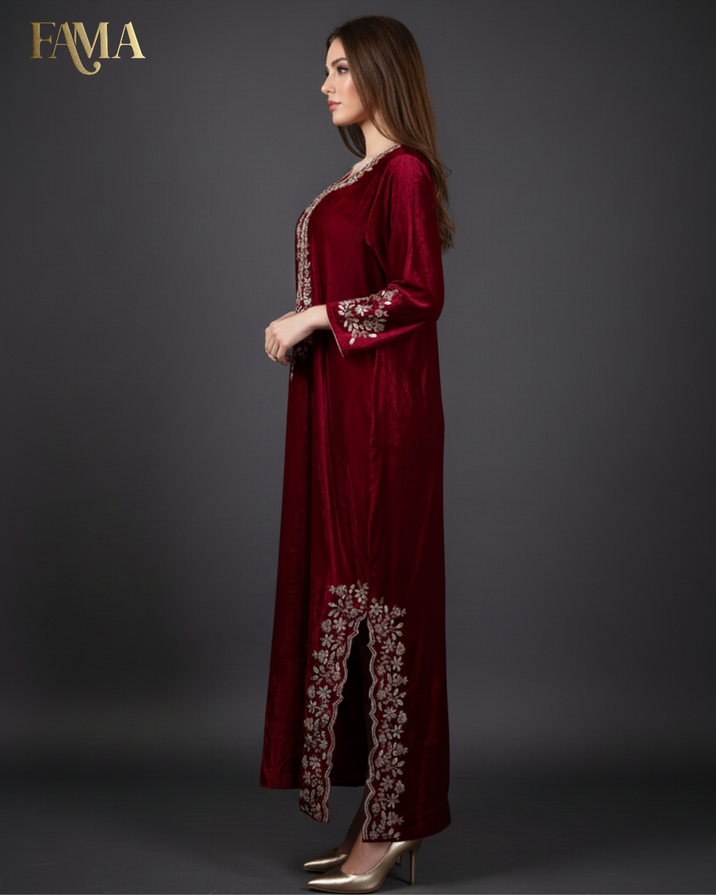 DP Crimson Royale Velvet Kaftan DP-1/M/10