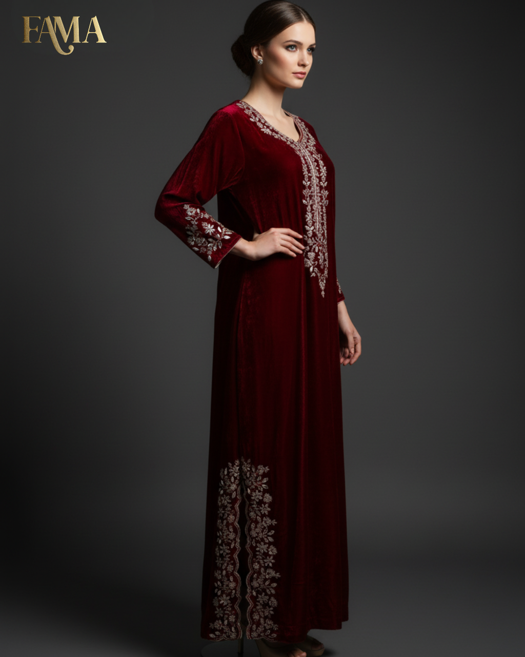 DP Crimson Royale Velvet Kaftan DP-1/M/10