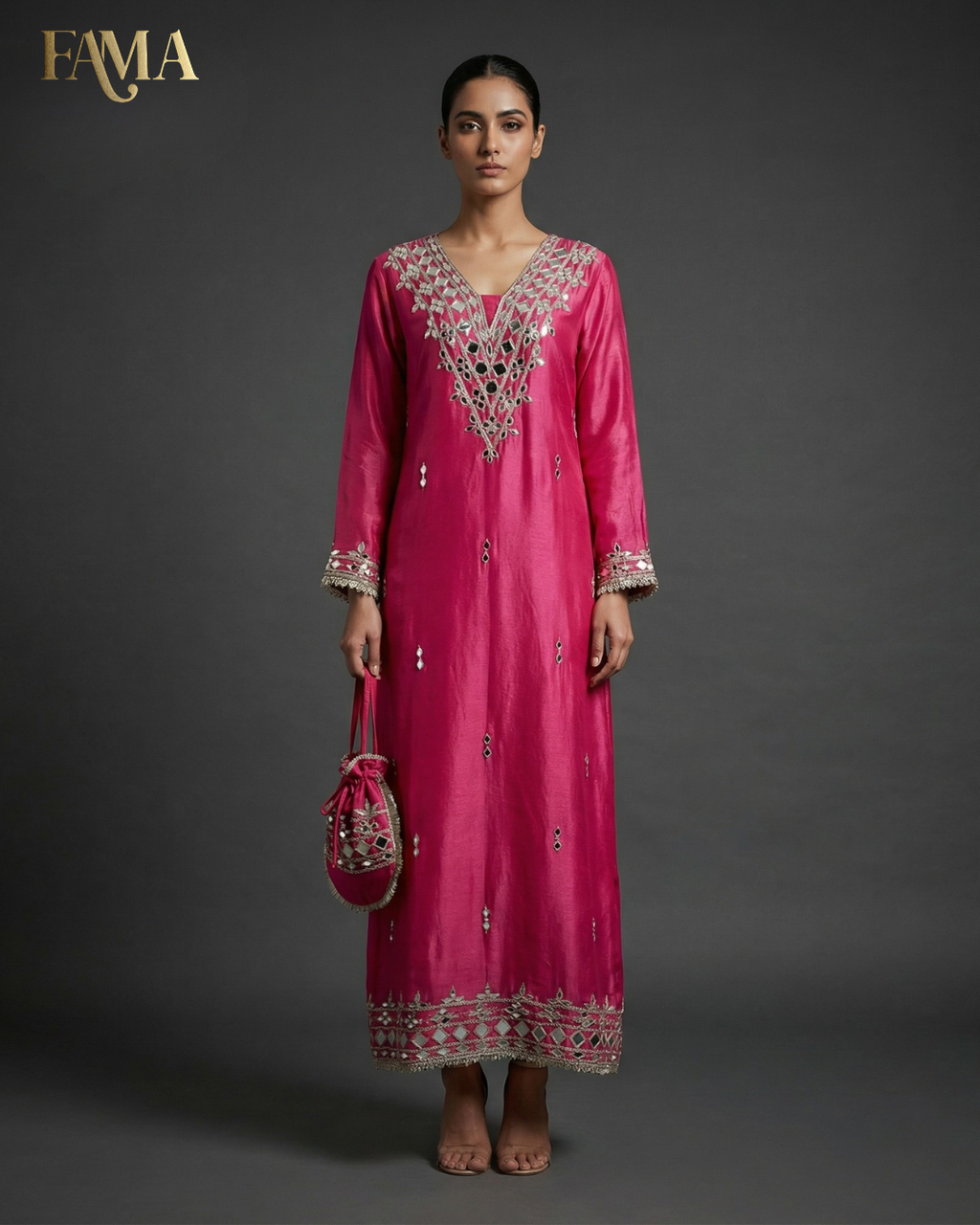 DP Blossom Radiance Mirror-Work Kaftan DP-4/P/10