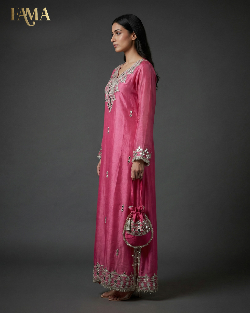 DP Blossom Radiance Mirror-Work Kaftan DP-4/P/10