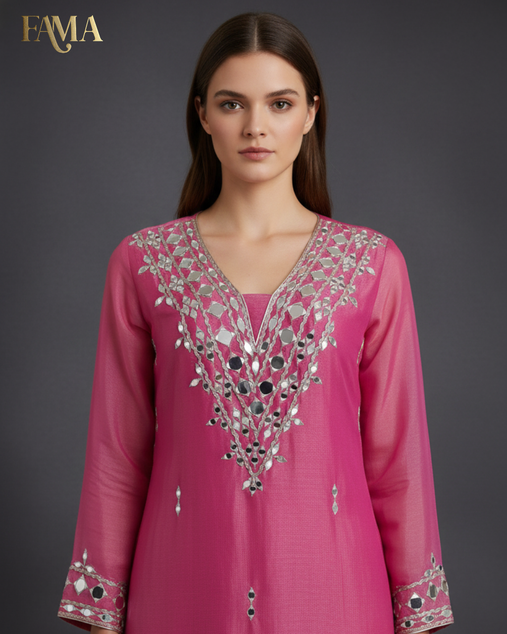 DP Blossom Radiance Mirror-Work Kaftan DP-4/P/10