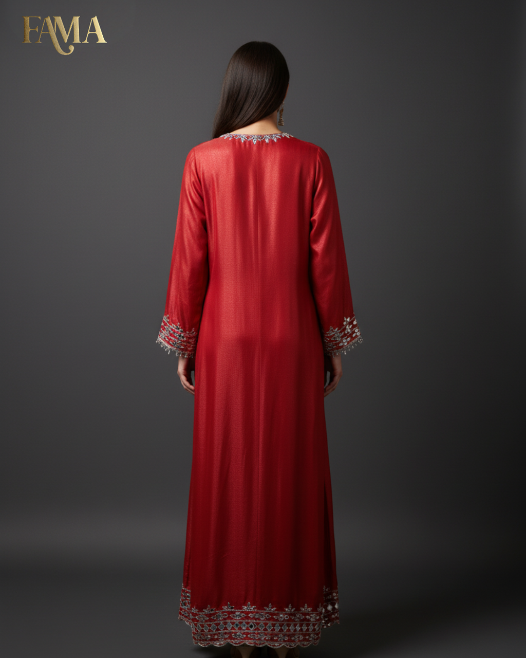 DP Crimson Radiance Mirror-Work Kaftan DP-5/O/10