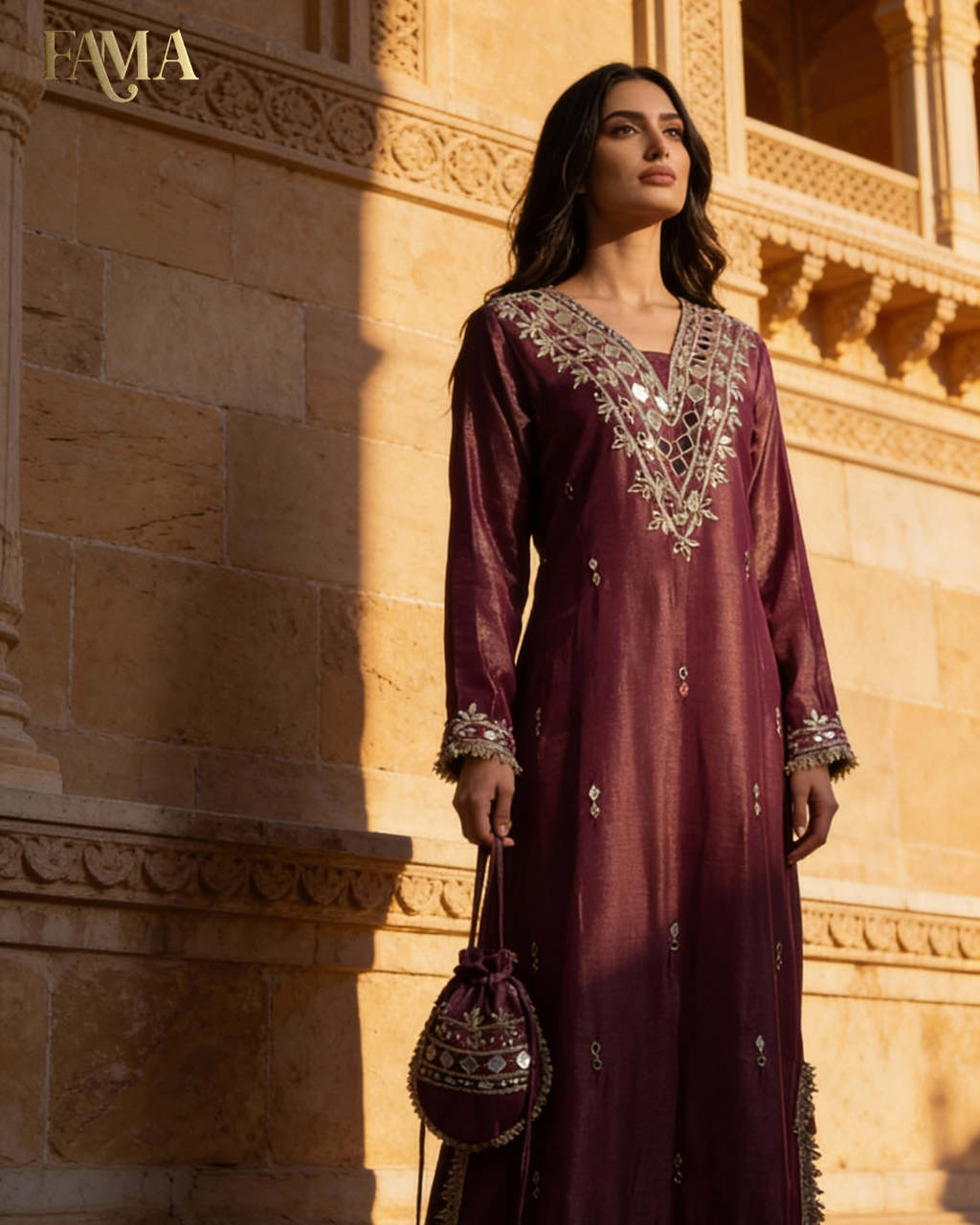 DP Desert Amethyst Mirror Kaftan DP-6/V/10