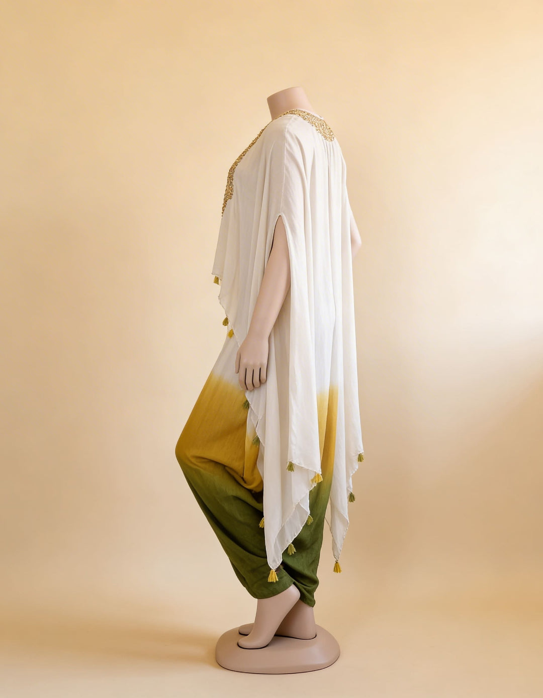 فستان قفطان أومبري مطرز من أواسيس داون E12-أخضر