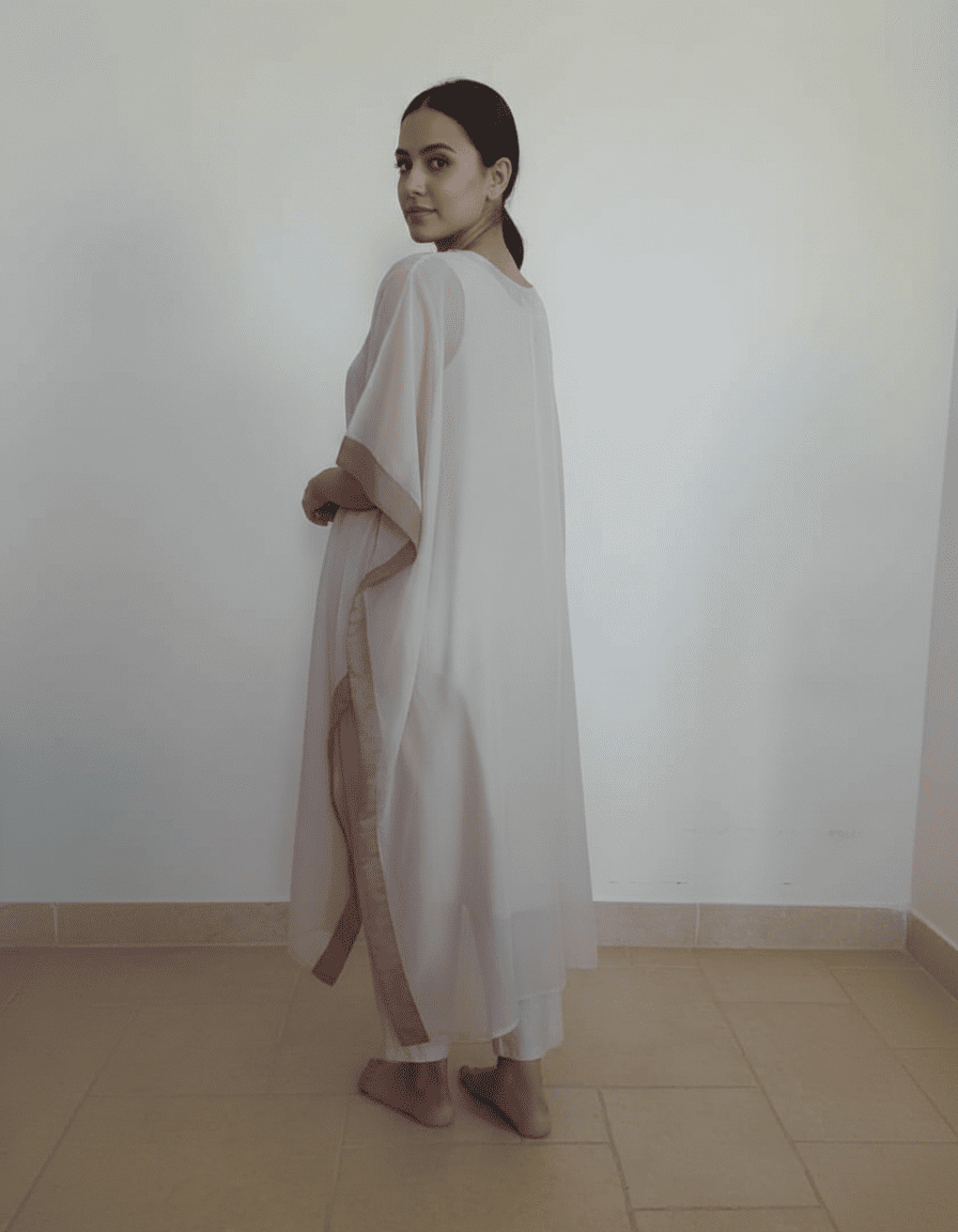 E2-16 – Nude Blush Embellished Cape Set