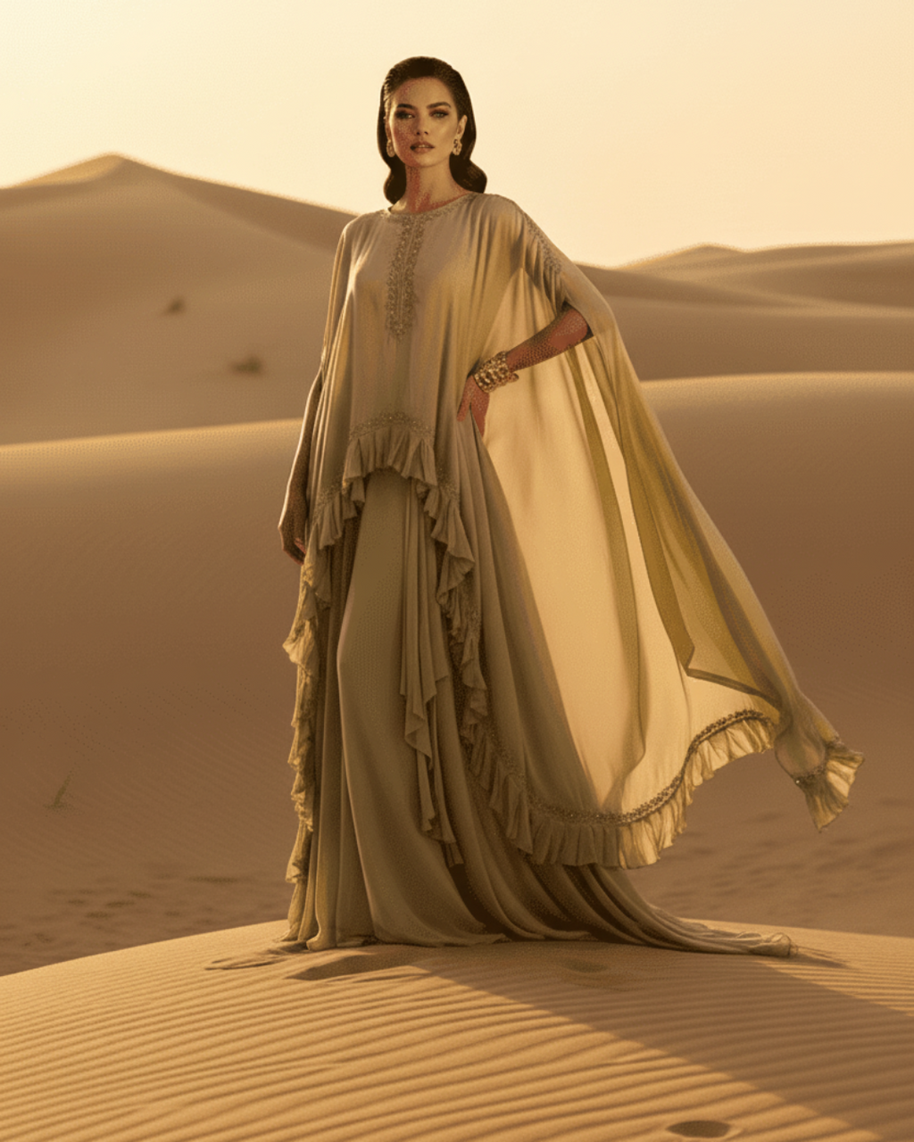 E3-3 – Olive Gold Regal Cape Set